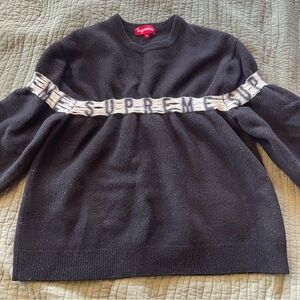 Supreme Inside Out Logo Black Sweater SS21 100% Merino Wool - Size XL *read